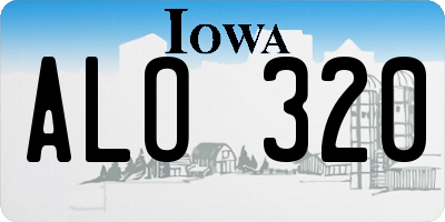 IA license plate ALO320