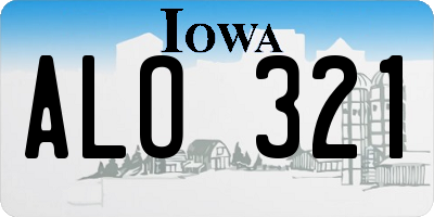 IA license plate ALO321