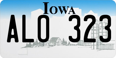 IA license plate ALO323
