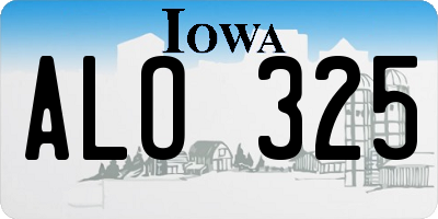 IA license plate ALO325