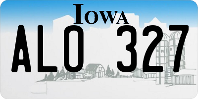 IA license plate ALO327