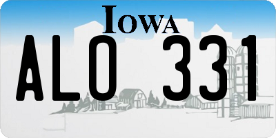 IA license plate ALO331