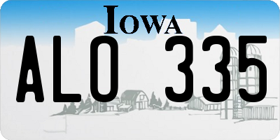 IA license plate ALO335