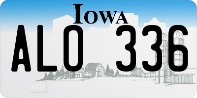 IA license plate ALO336