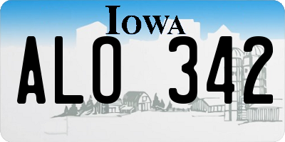 IA license plate ALO342