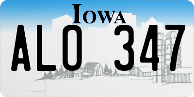 IA license plate ALO347