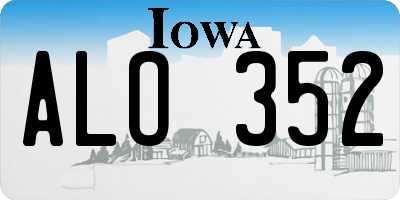 IA license plate ALO352