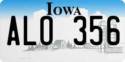IA license plate ALO356