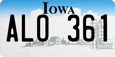 IA license plate ALO361