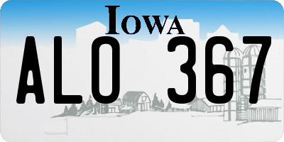 IA license plate ALO367