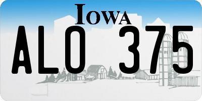 IA license plate ALO375