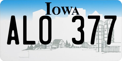 IA license plate ALO377