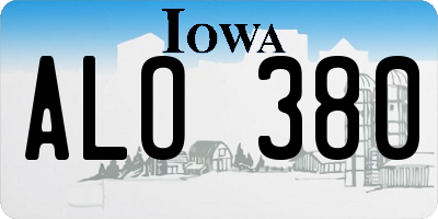 IA license plate ALO380