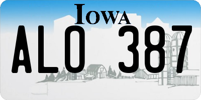 IA license plate ALO387