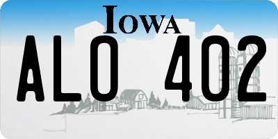 IA license plate ALO402