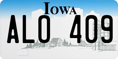 IA license plate ALO409