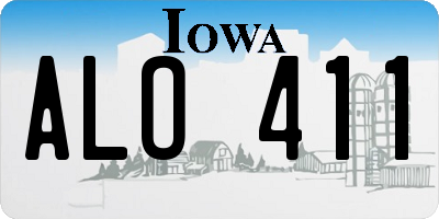 IA license plate ALO411