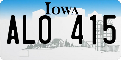 IA license plate ALO415