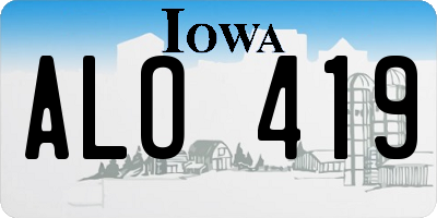 IA license plate ALO419