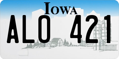 IA license plate ALO421
