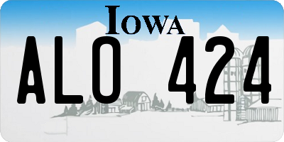 IA license plate ALO424