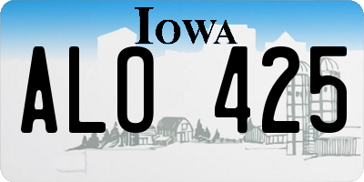 IA license plate ALO425