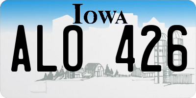 IA license plate ALO426