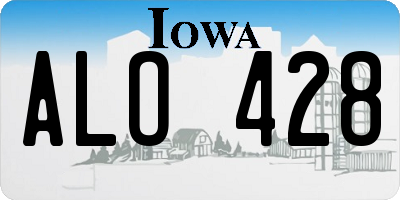 IA license plate ALO428