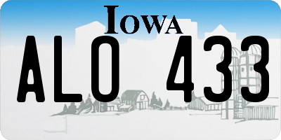 IA license plate ALO433