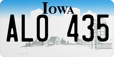 IA license plate ALO435