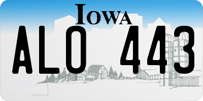 IA license plate ALO443