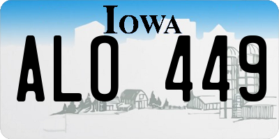 IA license plate ALO449