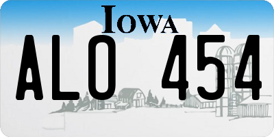 IA license plate ALO454