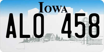 IA license plate ALO458