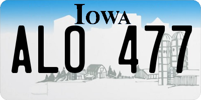 IA license plate ALO477