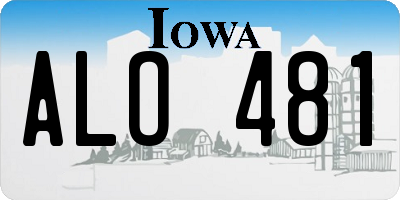 IA license plate ALO481