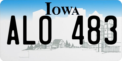 IA license plate ALO483