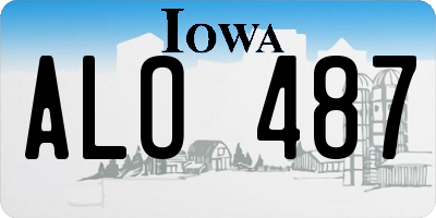 IA license plate ALO487