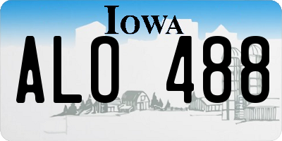 IA license plate ALO488