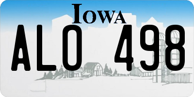 IA license plate ALO498