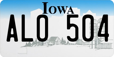 IA license plate ALO504
