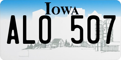IA license plate ALO507