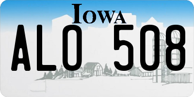 IA license plate ALO508