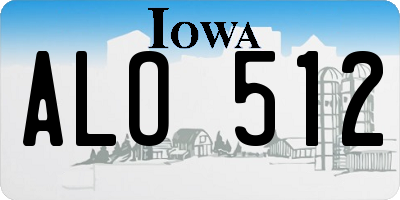 IA license plate ALO512
