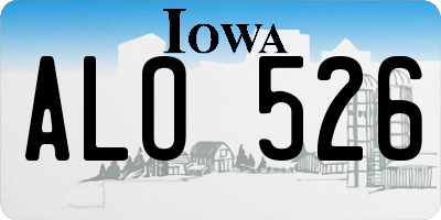 IA license plate ALO526