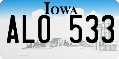 IA license plate ALO533