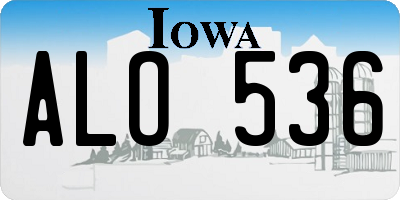 IA license plate ALO536