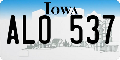 IA license plate ALO537