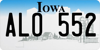 IA license plate ALO552
