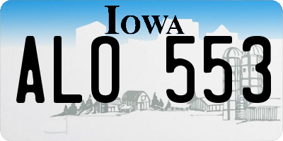 IA license plate ALO553